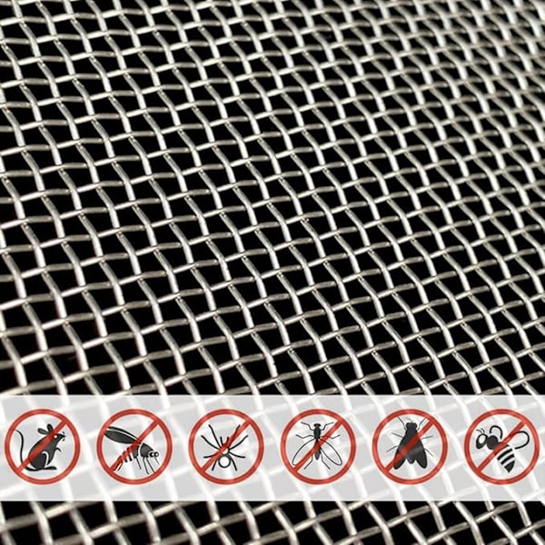 Rustfritt ståltrådnett - 4 stk. 20 Mesh Rustfritt vevd trådnett 15 x 21 cm Metall Insektnett Ark for hjem, kjøkken og hage