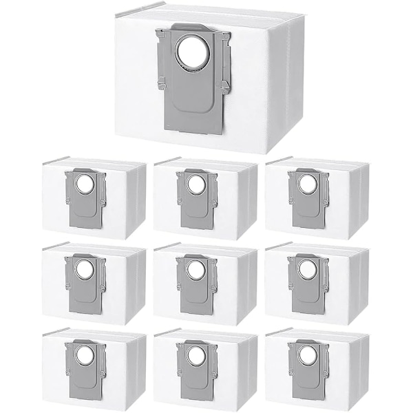 10 Støvsugerposer Tilbehør for Roborock S8+/ S8 Pro Ultra/ S7 MaxV Ultra/ S7 Pro Ultra/ Q7+/ Q7 Max+/ Q8 Max+/ Q5 Pro+/ T8, Erstatning Støvsuger B