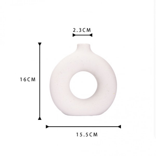 Vaser, Handgjord Vas Vit Keramik Torkade Blommor Hantverk Ornament för Kontor Heminredning, Beige