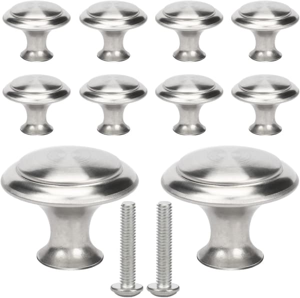 Möbelknoppar, 10 st Möbelknoppar, Möbelknoppar Silver Lådhandtag Rostfritt Stål Möbelknoppar Rund Stil