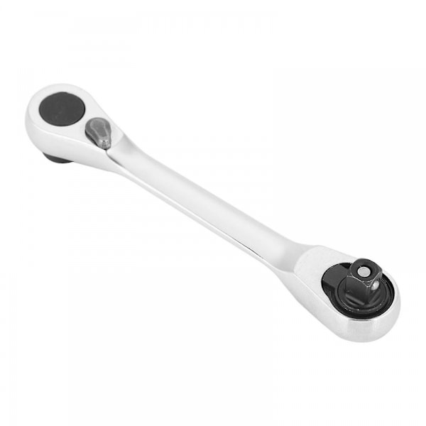 Mini skralle nøkkelsett, 1/4 tommers stasjon med sekskant skrutrekker bits, 72 tenner skralle nøkkel for liten plass drift (107mm)