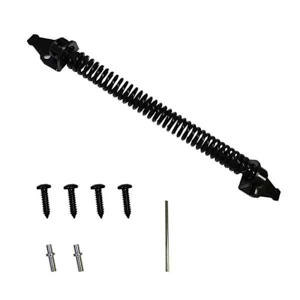 36 cm justerbar fjederdørlukker, automatisk dørlukker, dørfjeder med 4 skruer, til havedør, træport og landbrugshegn (36 x 3,9 x 3,9 cm)