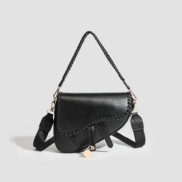 Dam Handväskor Mode Läder Crossbody Väska Stickad Axelväska Vintage Handväska