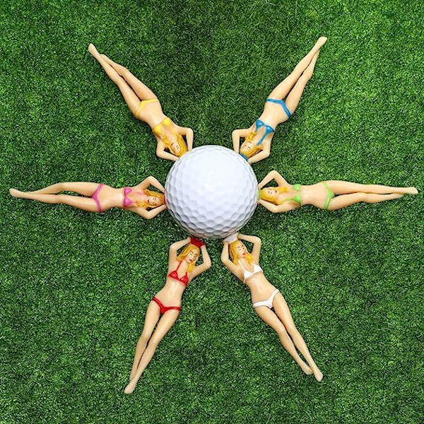 6 stk. farvede golf tees sjove golf tees golf træningsnyhed tees hvid elefant strømpe stuffer gaver til golfspiller sjov gave