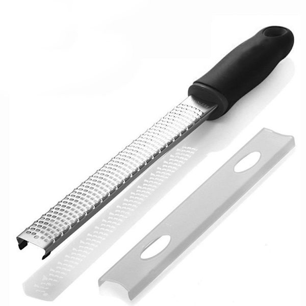 Citrus Zester & Manuel Ost Rivjern, Fin Rivjern til Parmesan, Citron, Kokos, Muskatnød, Chokolade og mere, 32cm, Skarpe Rustfrie Stålblade