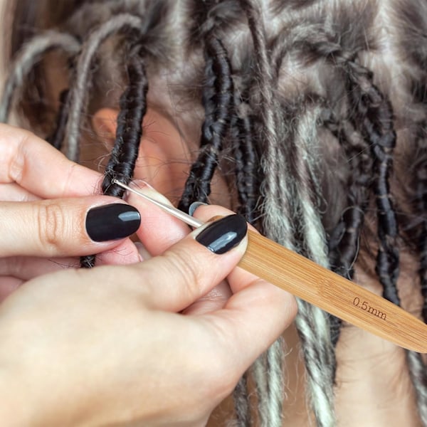 3 stk. 0,5/0,75/1,0 mm enkelt Loc-nål til dreads, vævningshækling til flettekunst, fremragende til vedligeholdelse af ægte dreadlocks