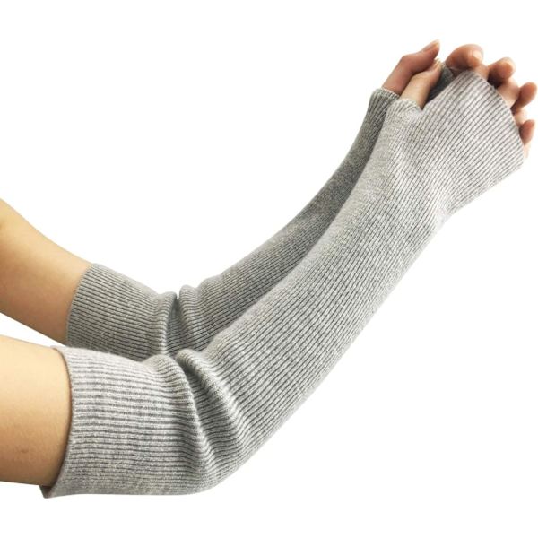 Dam vinter stickade handskar, kashmir fingerlösa handskar, mjuka långa fingerlösa handskar, stickade varma vinterhandskar