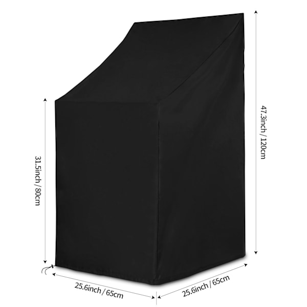 Havemøbelovertræk, Vandtæt Beskyttelsesovertræk til Havestole Stabelbart Stoleovertræk, 210D Oxford-stof med Reb og Spænde (120 x 65 x 65 x 80 cm)