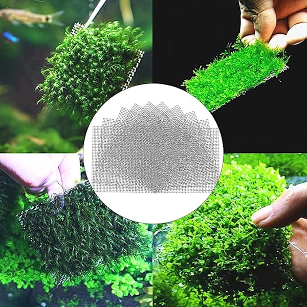 14 Stycken 8 X 8 CM Moss Akvatisk Växt Dekoration Moss Akvatisk Växt Tillbehör Rostfritt Stål Finmaskigt Nät Växtnät För Moss Akvatisk Växt A