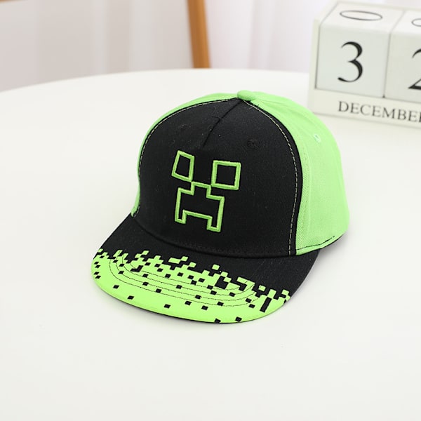Guttekrypehatt - Svart og grønn ungdoms-snapback-caps, 2-pakning