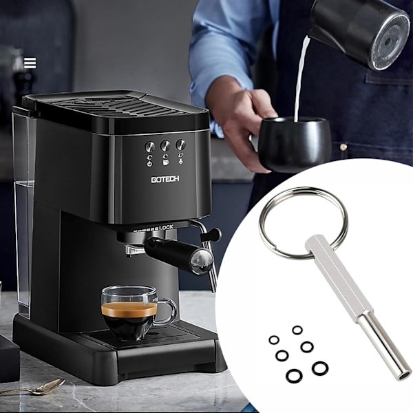Stk. Oval skruetrækker til, Ovalhovednøgle, Ovalhovednøgle til kaffemaskine med 12 gummiringe, til kaffemaskine reparationsværktøj