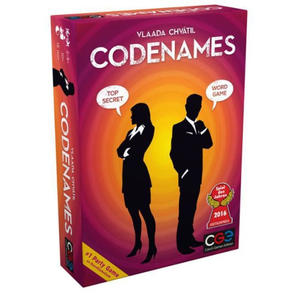 Codenames brädspel, spelutgåva, 25 x 18 x 6 cm