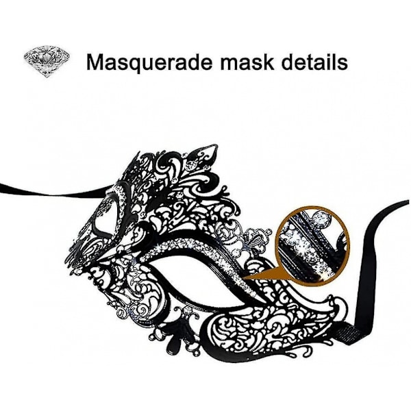 Lady Of Luck Maskerad Masker, Venetianska Masker, Metall Maskerad Mask Kvinnor'