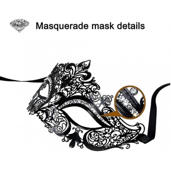 Lady Of Luck Masquerade -maskit, venetsialaiset maskit, metalliset naamiomaskit naisille
