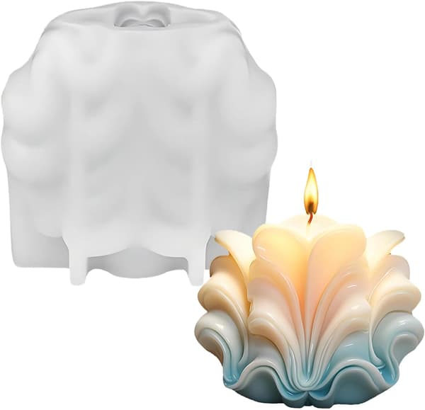 Silikonform, DIY Silikonlysform, Kakeform, Skjelllysform, Duftformer, 3D Silikonlysform kompatibel med Duftlys, Såper