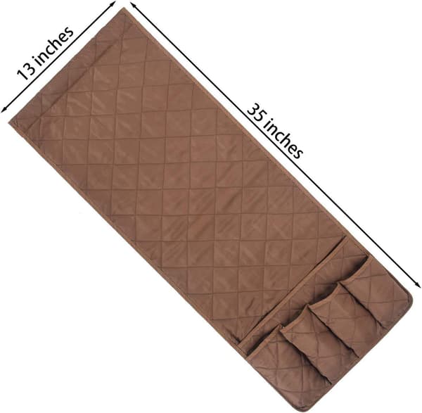5 poser sofa oppbevaring armlene oppbevaring hengende sengpose brun
