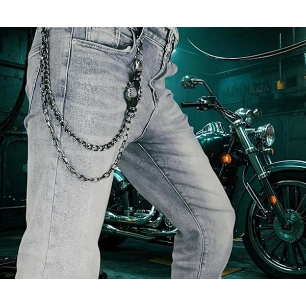 Unisex Punk Kæder til Bukser, Kraftige Bæltekæder Hip Hop Bukser Jeans Kæde til Pung Nøgler
