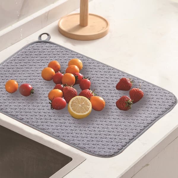 Vaskbar mikrofiber opvask dræn absorberende opvask dræn pude opvask tørremåtte