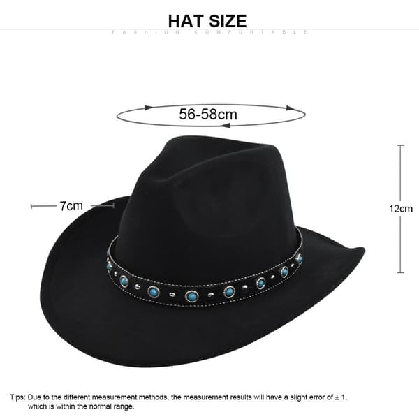 Voksen Western Cowboyhat Sort