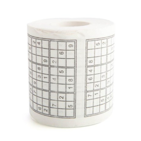 2 rullar toalettpapper, labyrinttyp + Sudoku-typ