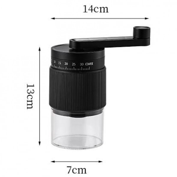 Manuel Kaffekværn, Espresso Bønnekværn, 200ml/25g, 35 Niveauer Justerbar Præcision, Kaffekværn til Hjemmet, Kontoret, Rejser