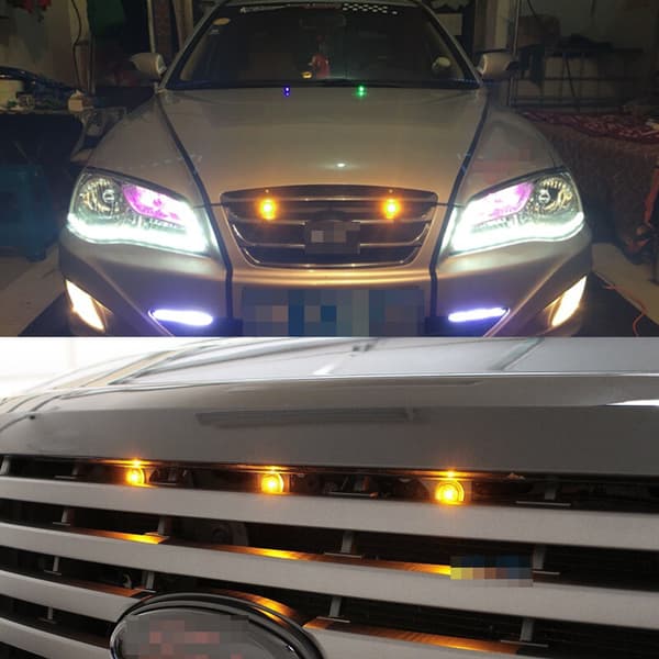 4 stk. gule LED bil lastbil sidemarkør DRL parkering underkarosseri frontgrill