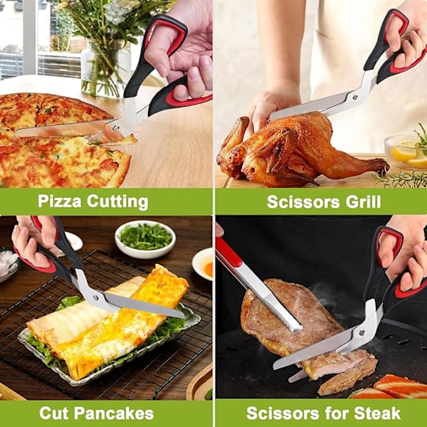 Pizzasaks, Pizzakutter Pizzakutter Rustfritt Stål Pizzakutter, Multifunksjonell Kjøkkensaks for Kutting av Pizza, Pasta og Paier