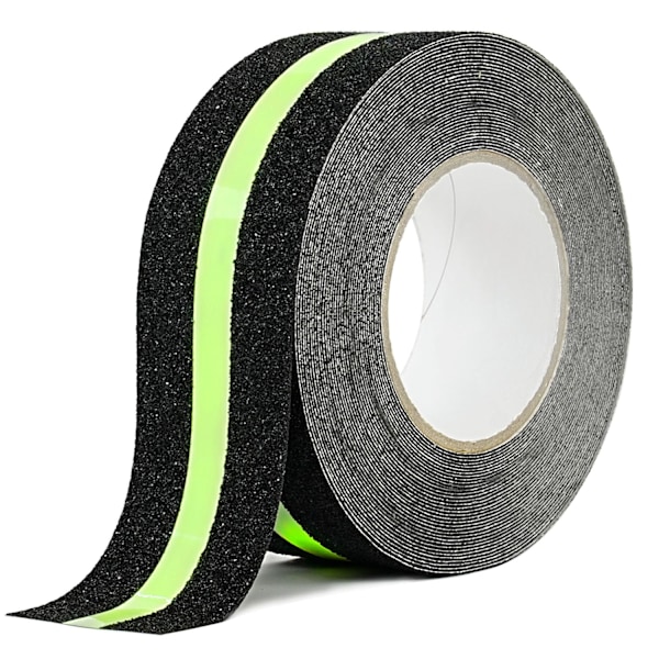 Halkskyddstejp för trappor med självlysande film, 5cm x 10m, Fosforescerande halkskyddstejp för trappor inomhus och utomhus