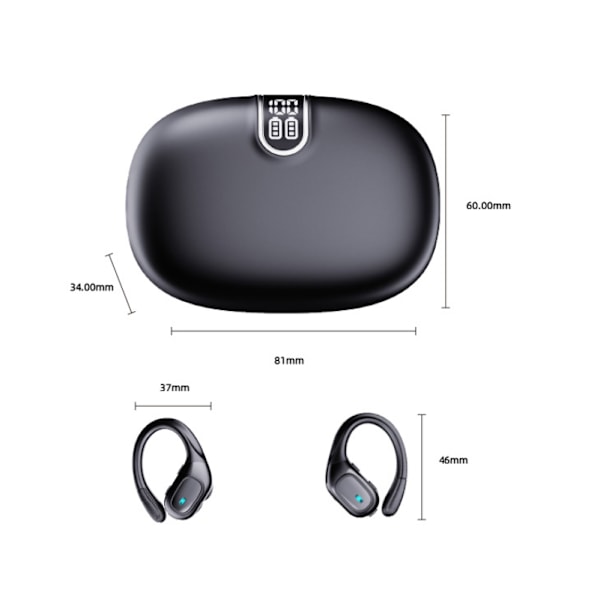 Dubbelmärkta trådlösa on-ear-hörlurar, hörlurar med lång batteritid, Bluetooth 5.3, antisvett, brusreducering, silvervit