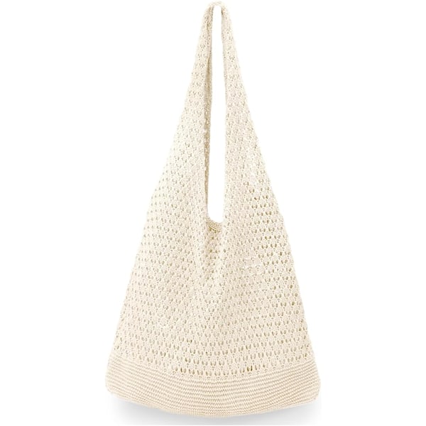 Heklede Vesker for Kvinner - Sommer Strandveske, Estetisk Hippie Strikkeveske