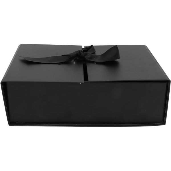 Presentförpackning med dubbla dörrar och rosettdesign, enkel att montera, dekorativ och praktisk för förvaring (svart)