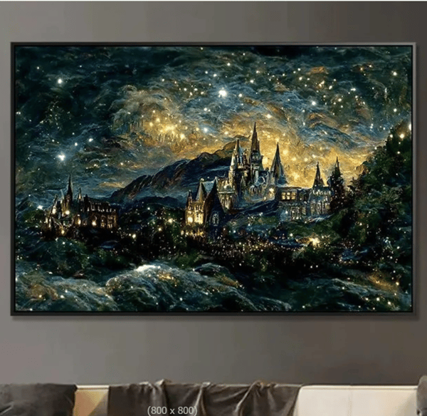 Diamantmalingssett, 30x40cm Hogwarts natt