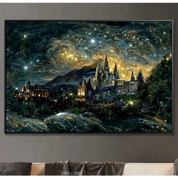 Diamond painting , 30x40cm Hogwarts Night