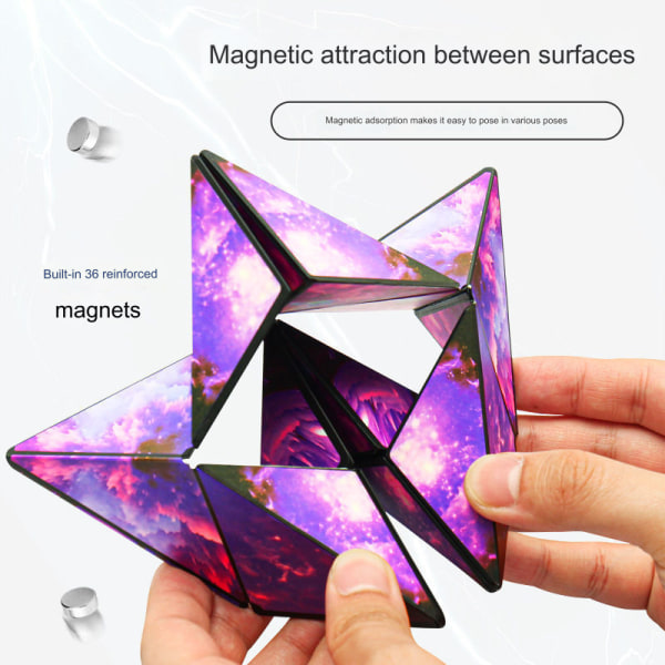 3D-magneettipalapeli aikuisille Taikakuutio Magneettinen kuutio violetti