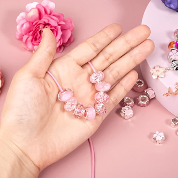 DIY Charm Armband Making Kit för Flickor, Enhörning Sjöjungfru Pedent Smycken