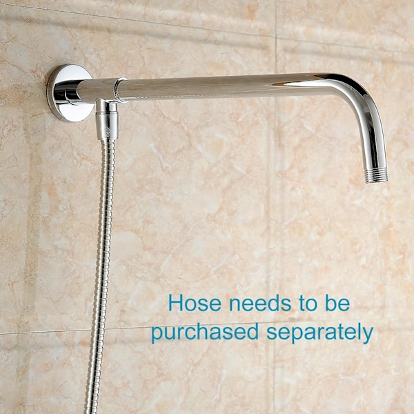 38 cm vægmonteret brusearmatur kobberrør krom finish, tilbehør kar
