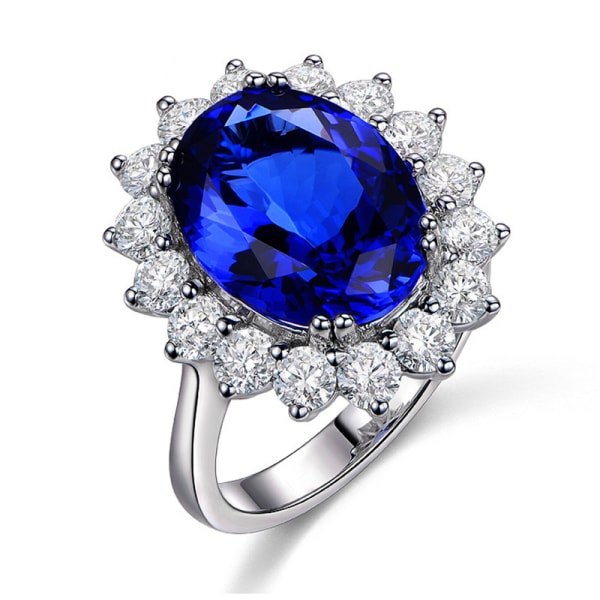 Sterling silver smycken grossist klassisk blå ring sten naturliga Tanz