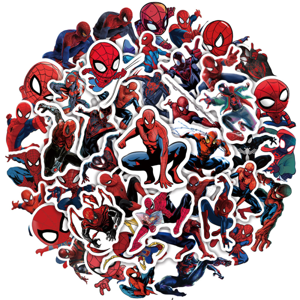 Spider_Man-klistermärken för barn (50 st) Vattentäta tecknade vinylklistermärken