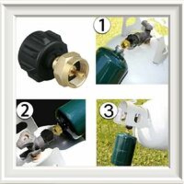 Camping Gassflaske Adapter Gassadapter Konverteringshode Adapter Dyse Kobling Gasskomfyr Ventil Propanbeholder Adapter for å Skru på Gasspatron