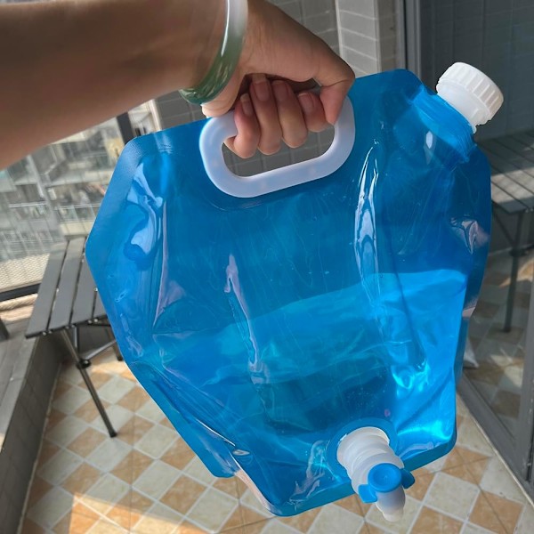 2 st Hopfällbar Vattenbehållare med Kran, Hopfällbar Vattenkub för Utomhusvandring Camping Ridning