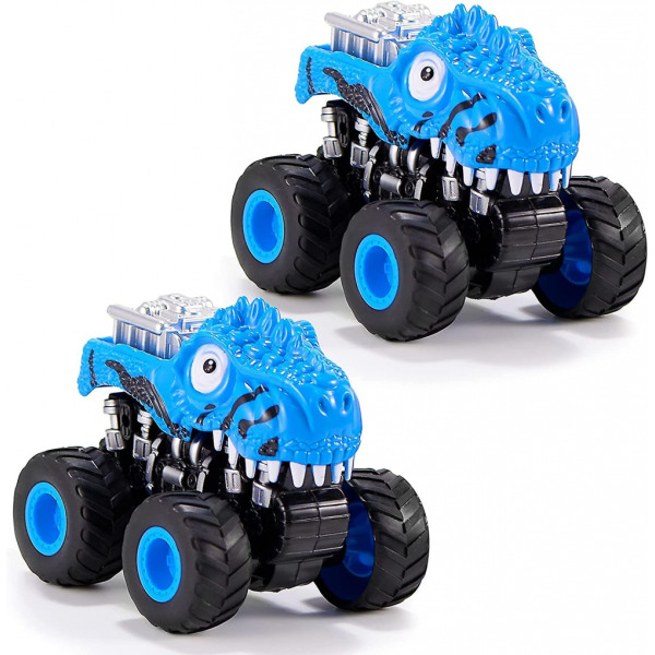 Pull Back Dinosaur Cars For Toddlers, 2 Pack Dino Toys For Kids 3-7, Stem E