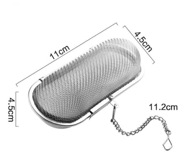 Krydderisier, 2 STK Te-kugle og Krydderisigte Rustfrit Stål Sølv Genanvendelig Oval Te-si Kugle Infuser Te-infuser til Løse Blade og Krydderi