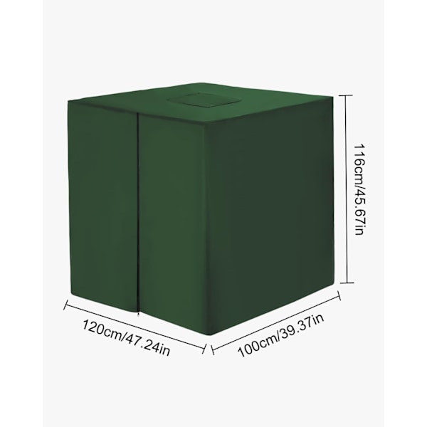 1000L IBC-säiliön suojus, 420D vesisäiliön suojus, UV-suojattu säiliön suojus, IBC-säiliön suojus vetoketjulla, 120 x 100 x 116 cm (vihreä)
