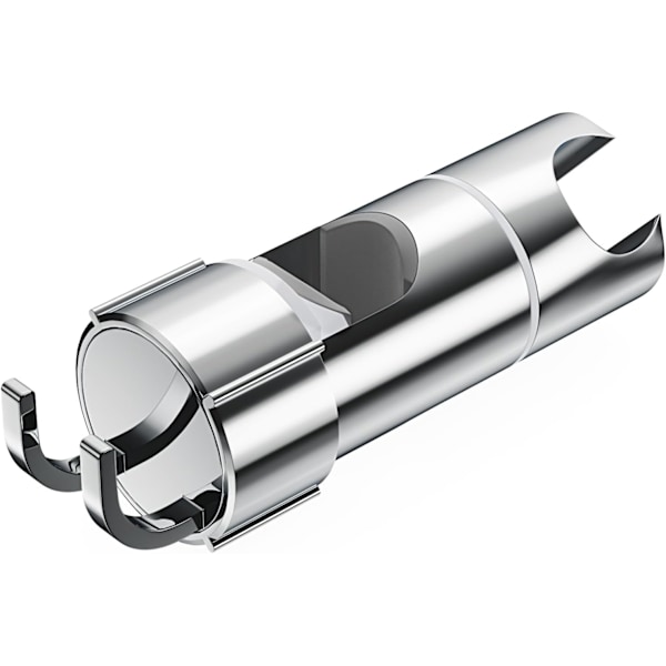 Justerbar Brusehovedholder med 2 Kroge til 19-22mm Brusehoveder, Universal Brusehovedholder til 16-27mm Brusestang, ABS Krom Håndbrusehovedholder