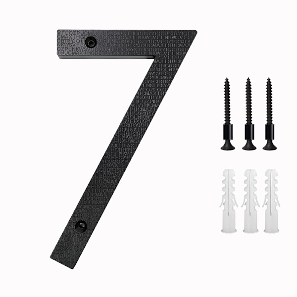 Suuri musta talonumero, 20 cm, kelluva talonumerokyltti, 3D-efekti ABS-muovinen katu-/ovinumero, yhteensopiva toimistojen, postilaatikoiden, autotallien kanssa (numero