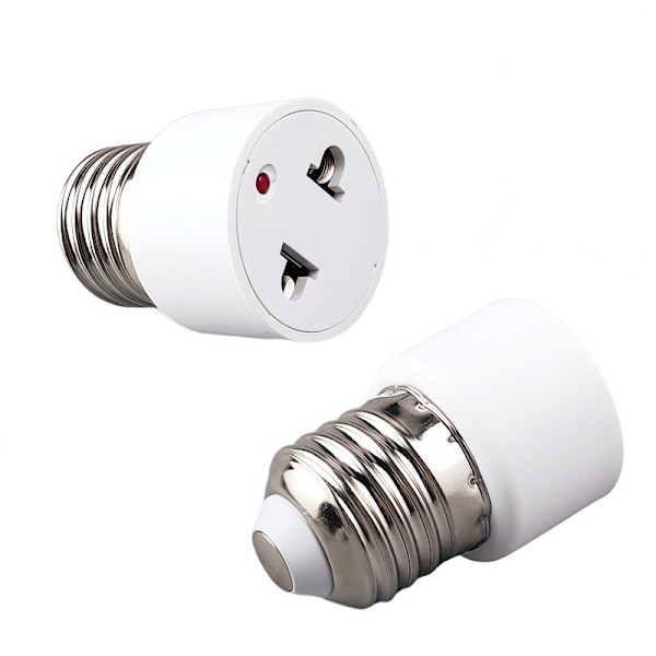 Lampfotsadapter E27-sockel Omvandling till eluttag, antal per förpackning