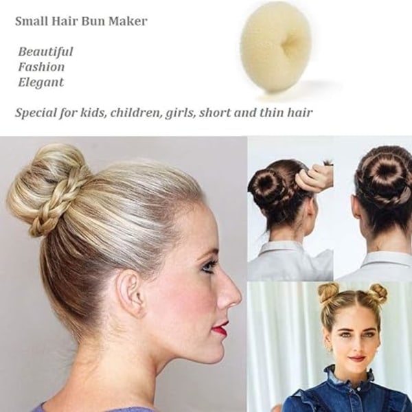 Erittäin pieni hiussolmuke lapsille, 6 kpl Chignon-hiusdonitsi-sukkasolmuke