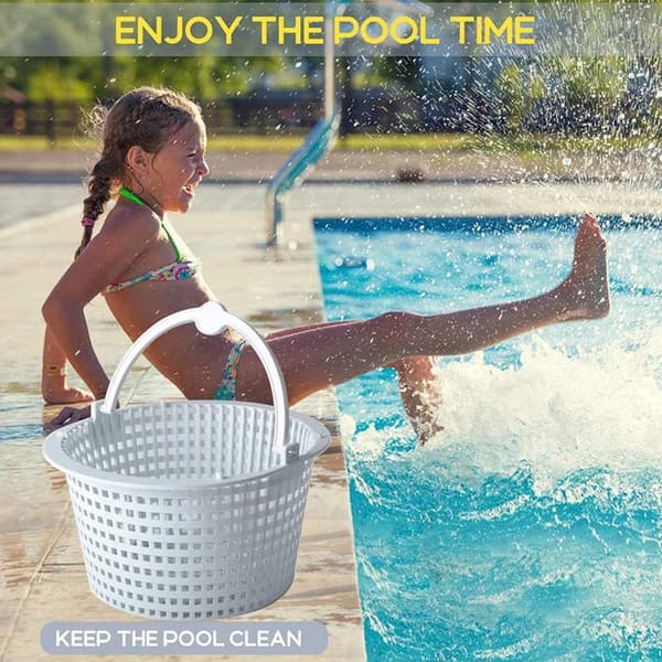 Rund Kurv til Pool Skimmer - Diameter 16,8 cm - Hvid