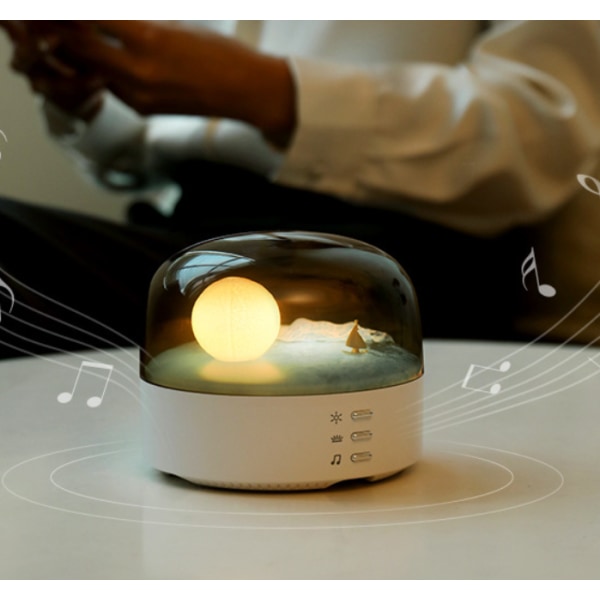 Nattljushögtalare, ambient skrivbordslampa högtalare med Bluetooth (vit)