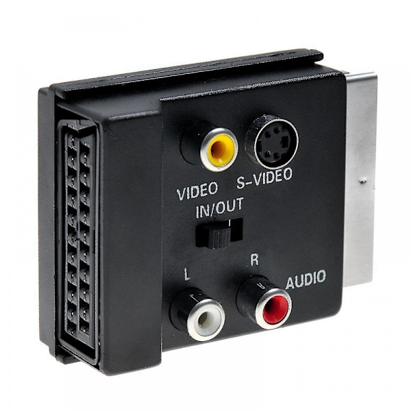21-stifts Scart till 3 Rca S-video Audio Video Adapterkabel med In/ut-knapp